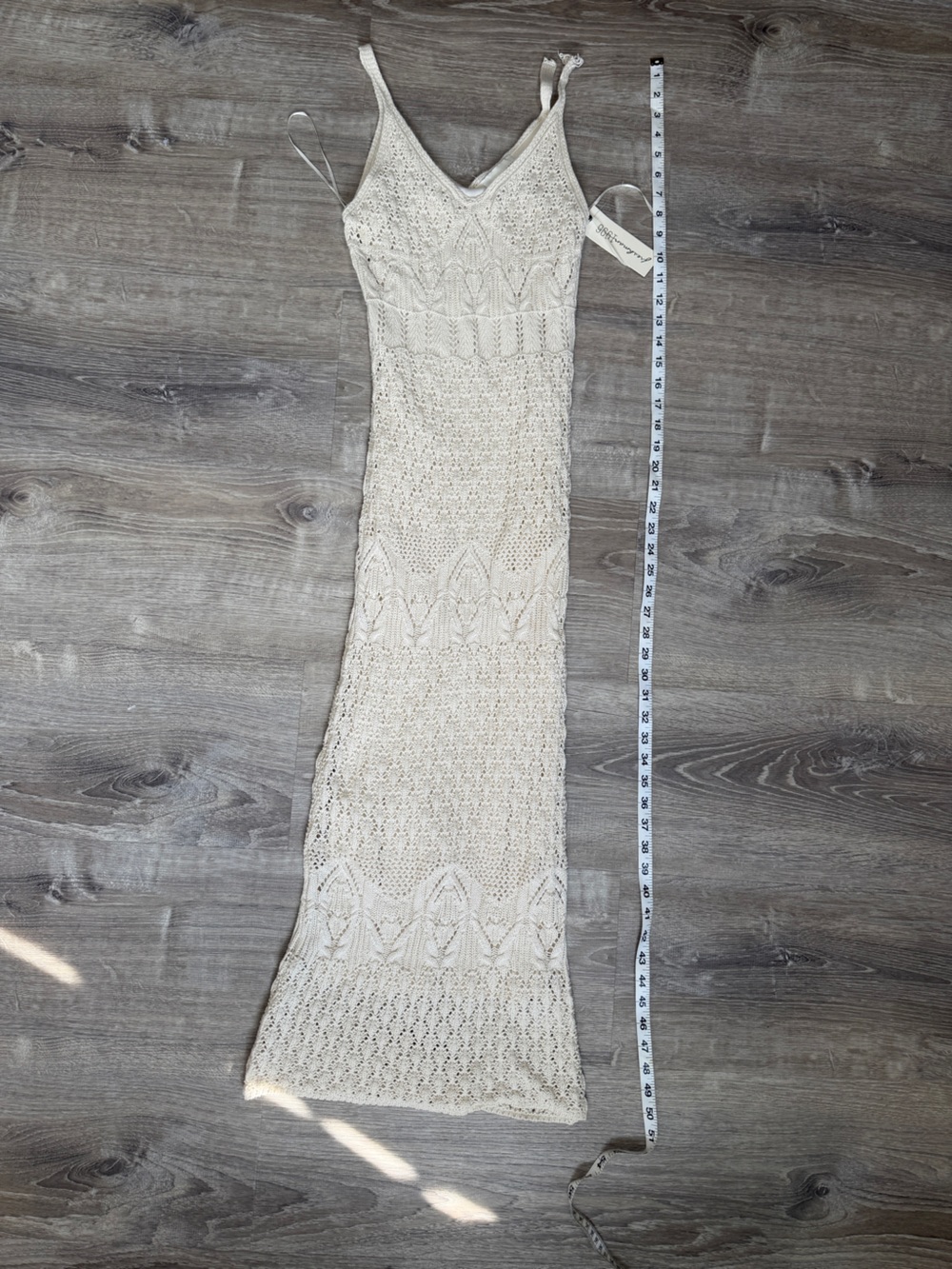 NWT broken strap Freshman 1996 white crochet maxi sleeveless summer dress XS